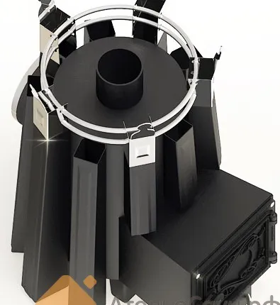 Фото №2 Печь Добросталь Августа (черная, с теплообменником справа)