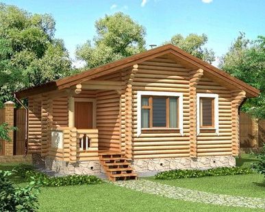фото Баня из оцилиндрованного бревна 5,6 * 7,9 м (Проект Б50-004)