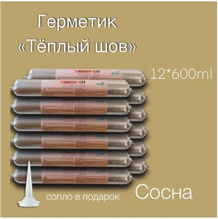 Фото №0 Герметик Oliva Акцент-125 по дереву акриловый 600 мл сосна 12 шт