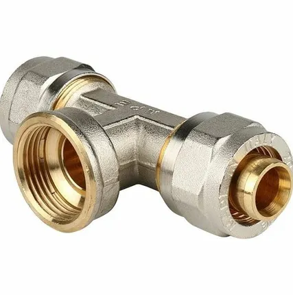 Фото №0 Тройник-переходник STOUT с внутренней резьбой 3/4 х20 для металлопластиковых труб винтовой