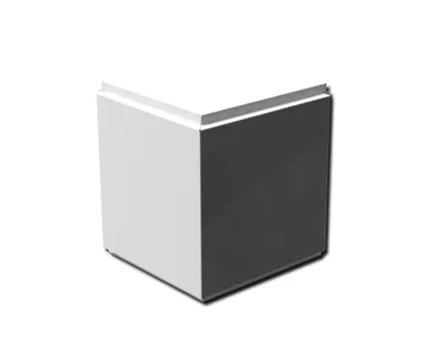 фото Кассета фасадная угловая открытого типа с порошковым покрытием, 1,2 мм RAL 9003 сигнальный белый