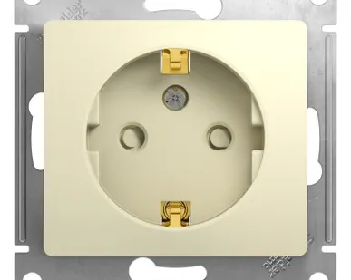 фото Механизм розетки 1-м СП Glossa 16А защ. шторки с заземл. беж. SchE GSL000245