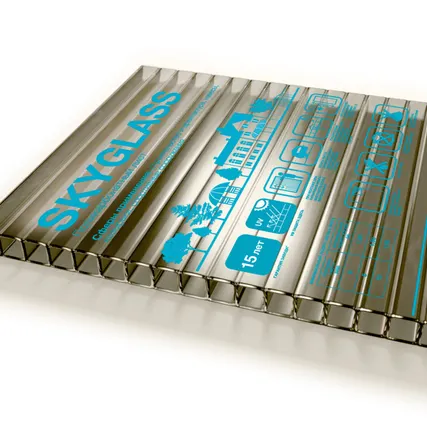 Фото №0 Сотовый поликарбонат SKYGLASS Бронза 6 мм (2,1*6 м)