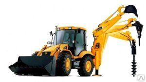 фото Аренда экскаватора-погрузчика. JCB. Гидромолот и ямобур. С быстросъёмом