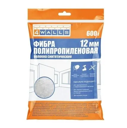 Фото №0 Фиброволокно 4Walls полипропиленовое 12 мм. 600 г.