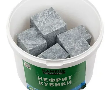 фото Нефрит кубики (камни для бани, 9х9 см), ведро 10 кг