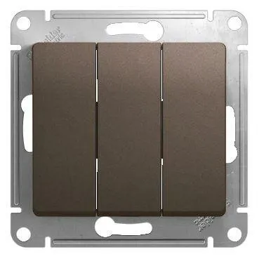 Фото №0 Выключатель 3-кл. СП Glossa 10А IP20 (сх. 1+1+1) 10AX механизм шоколад. SE GSL000831