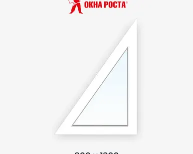 фото Треугольное пластиковое окно SoftLine 70, 800x1200, глухое, левое