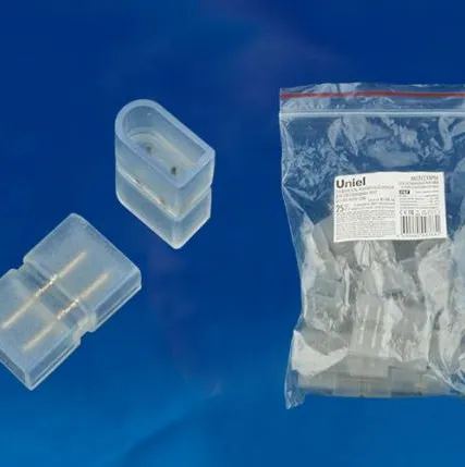 Фото №0 Клеммы соединительные для лент 220В UTC-K-12/N21 CLEAR 025 POLYBAG Соединитель контактный прямой для светодиодных лент Светодиодная лента Неон ULS-N21 NEON 220В, 8x16мм, 2 контакта.Цвет прозрачный. 25 штук в пакете. TM Uniel.