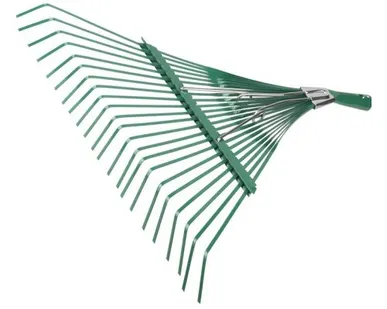 фото Грабли веерные 22 зубца без черенка, пластинчатые, усиленные GRINDA