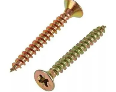 фото Саморез (шуруп) 4*50мм универсальный желтый с потайной головкой, 1шт