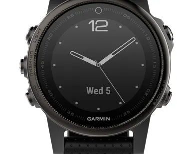 фото Часы Garmin Fenix 5S Sapphire черные с черным ремешком