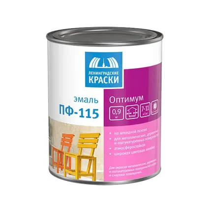 Фото №0 Эмаль ПФ-115 изумрудная, Оптимум Ленинградские краски 0,9кг
