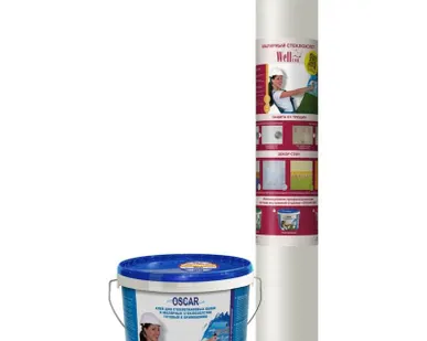 фото Комплект Стеклохолст Wellton Light W30 1*50м (25г/м2) и Клей OSCAR GOs10 10кг