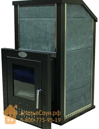 Фото №0 Печь KLOVER RT-35 Р для русской бани, печь с облицовкой из ЖАДЕИТА 40 мм