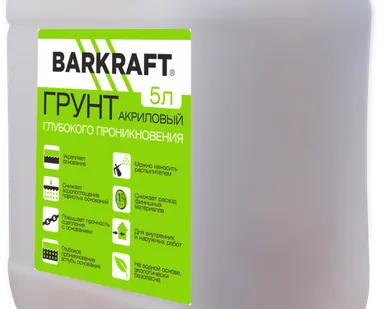 фото Грунтовка акриловая BARKRAFT ГЛУБОКОГО ПРОНИКНОВЕНИЯ, 5 л