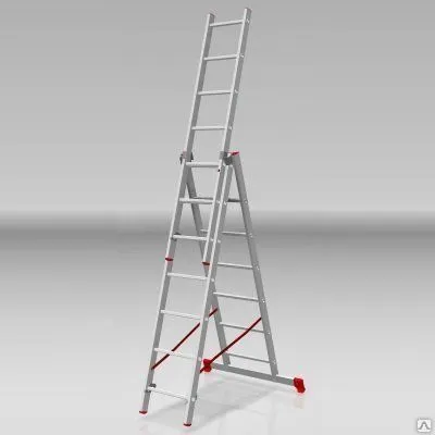 Фото №0 Лестницы алюминиевые трехсекционные