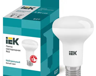 фото IEK Лампа светодиод. 5/4000/Е27/R63 рефлек. IEK