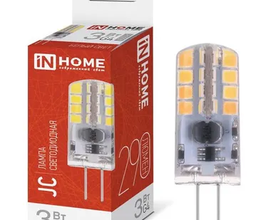 фото Лампа светодиодная LED-JC 3Вт 12В G4 4000К 290лм IN HOME 4690612036021