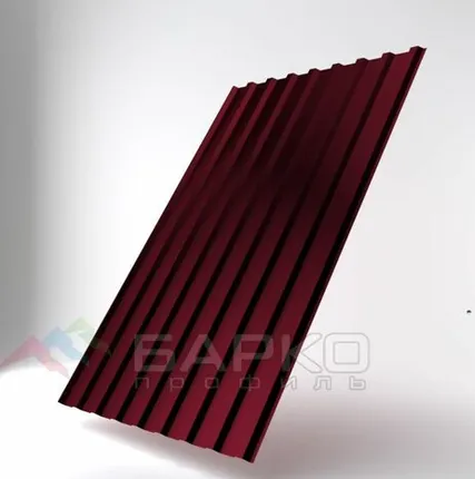Фото №0 Профлист НС-20 - 1150 мм (1100 мм) 00000326/4 Винно-красный RAL 3005 Полиэстер 0.4