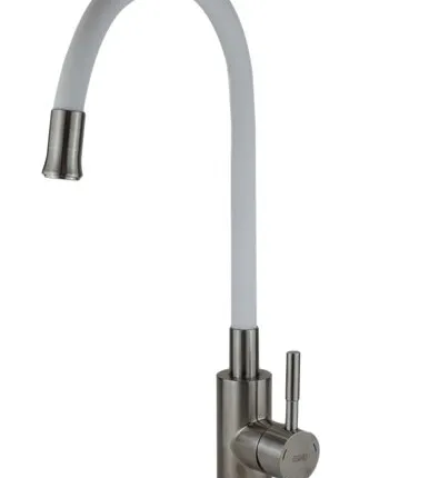 Фото №0 Смеситель Esko Snake K44 W для кухни, гибкий излив, белый