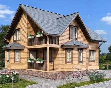 фото Загородный дом 148 кв.м. из обрезной доски