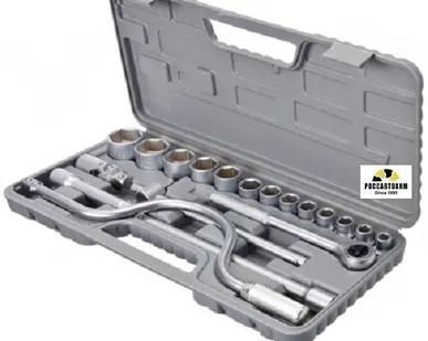 фото Набор головок, 19 предм., 10-32мм, с карданным шарниром 1/2" ЕРМАК 736-566