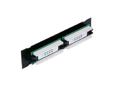 фото Панель коммутационная настенная 12 портов кат.5e класс D 100МГц RJ45/8P8C 110 T568A/B неэкран. черн. NETLAN EC-UWP-12-UD2