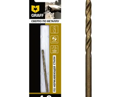 фото Сверло GRAFF Р6М5К5 по нержавеющей стали, 4.0мм