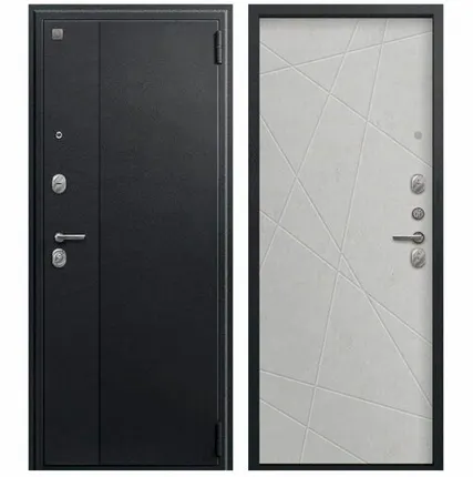 Фото №0 Дверь входная А-03 (Центурион) металл/МДФ, Черный сатин/Бетон светлый 2050х960мм, ПРАВАЯ (2025)