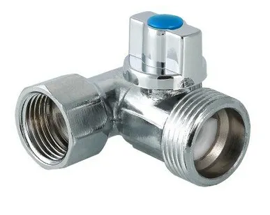 фото Кран шаровой 1/2х3/4х1/2 для стиральной машины внутренняя/наружная/наружная Valtec VT.256.N.04