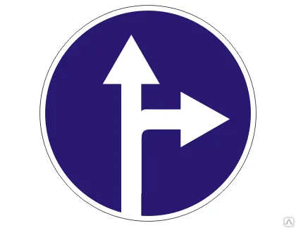 Фото №0 Знак 4.1.4 Движение прямо или направо