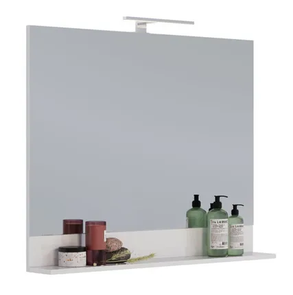 Фото №0 Зеркало Lemark ROMANCE 100 см с полкой, цвет: Белый глянец