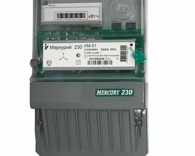 фото Счетчик Меркурий 230 AM-01 3ф 5-60А класс точн. 1.0 1 тариф. импульс. вых. на панель мех. ОУ Инкотекс 00000032428