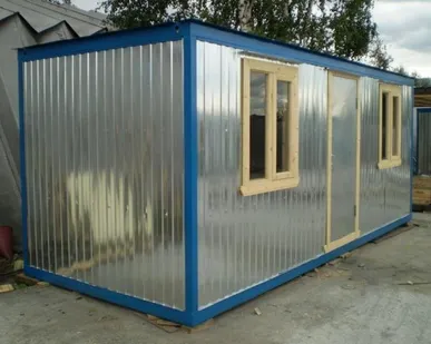 фото Блок-контейнер (распашонка) 4*2,4, утепление 100, ДВП, перегородки, электри