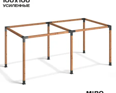 фото Коннекторы для беседки из бруса 100х100 Double BASE графит