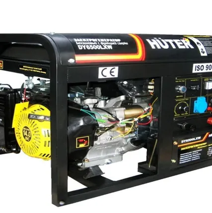 Фото №0 Генератор бензиновый с функцией сварки HUTER DY6500LXW