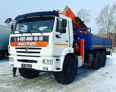 фото Аренда манипулятора КАМАЗ грузоподъемность стрелы 7 тонн/борт 10 тонн