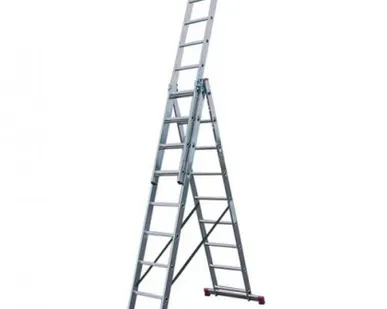 фото Трехсекционная лестница 3х9 KRAUSE CORDA с доп.функцией