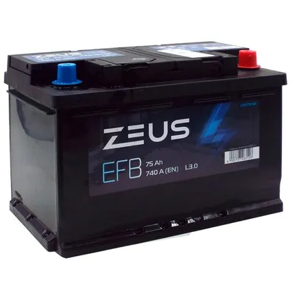Фото №0 Аккумулятор ZEUS EFB 75 Ач о.п.