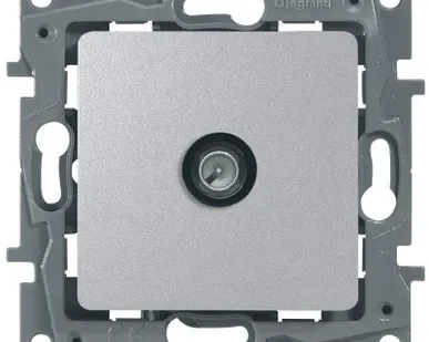 фото Розетка телевизионная оконечная TV СП Etika 5дБ 5-862МГц механизм алюм. Leg 672465