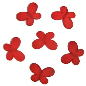 Фото №0 Декоративные бусины Мотылек красные 3х2,2см 10шт