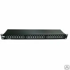 Фото №0 Патч-панель 19", 1U, 24 порта RJ-45 FTP экранированная, кат.5e, SilverLine