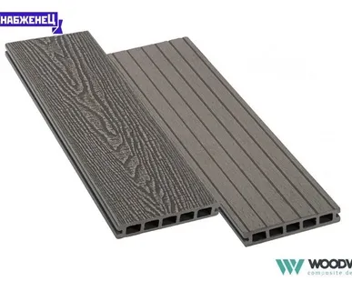 фото Террасная доска из ДПК Woodvex "Expert Antique" цвет: Серый, 150x25 мм (цена м2)