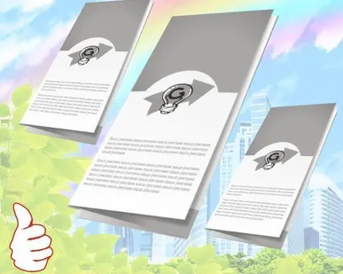 фото Евро - буклеты, печать на ризографе 1+1, бум. 80 гр./м2, 2 фальца. 500 шт.