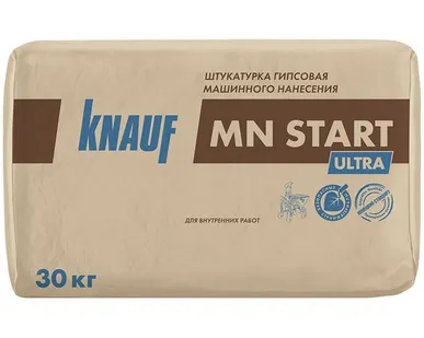 фото Штукатурка гипсовая белая KNAUF МН Старт Ультра (MN start ultra), 30 кг
