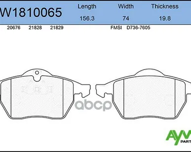 фото Колодка Тормозная 0390.10 Aywiparts Aw1810065 Передние AYWIparts арт. AW1810065