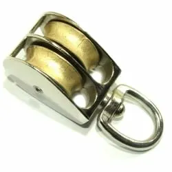 Фото №0 Блок двойной металл никель- 10мм (1 1/2) 40