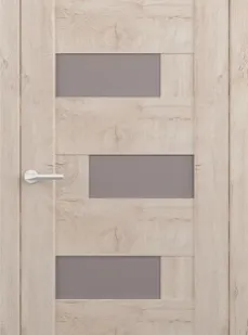 фото Межкомнатные двери ALBERO "Гавана" Дуб золотистый / Мателюкс бронза (ДО)