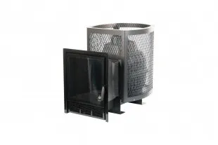 Фото №0 НМК Печь банная чугунная "Сибирь-24-ПРО". Панорамная дверца (Сетка)